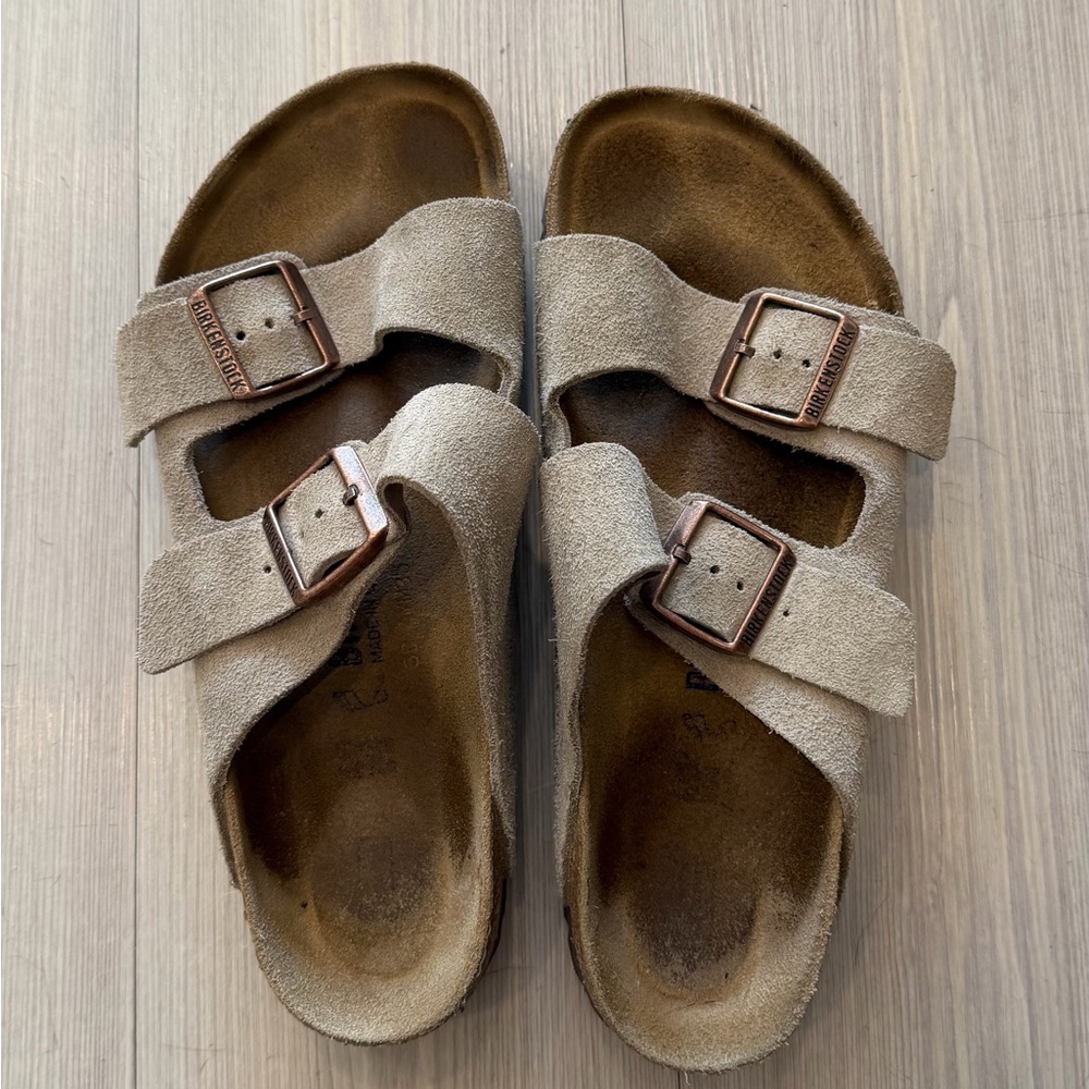 Birkenstock Arizona Soft Footbed Suede Leather Taupe
